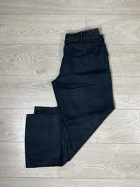Next czarne spodnie lniane damskie XL 42 szeroka nogawka 100% len