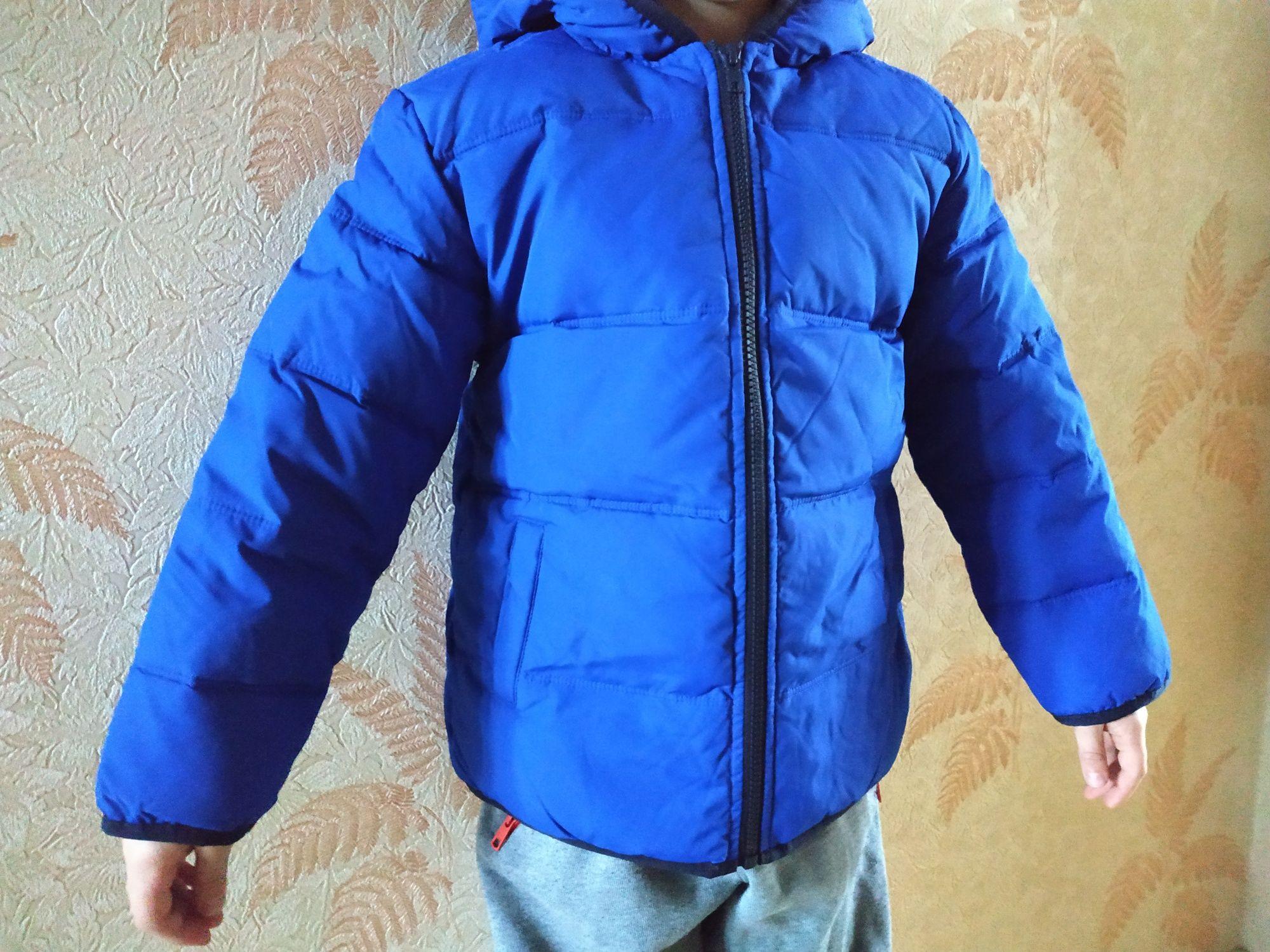 Пуховик брендовый теплый.куртка пух+флис на мальчика 4-5 лет
