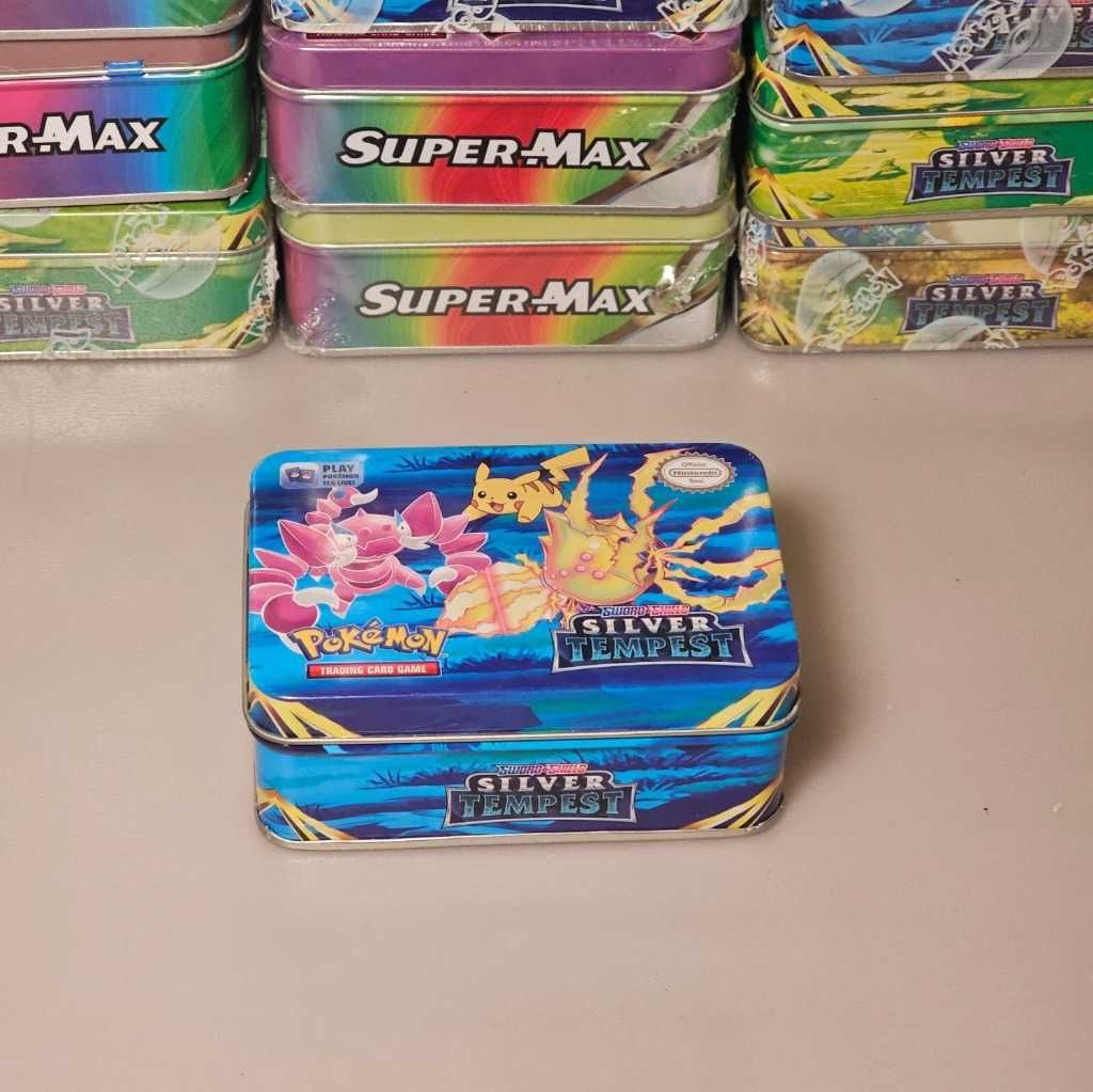 Pokemon Karty Metalowa Puszka Box Zestaw