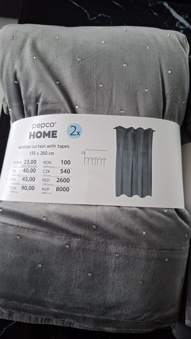 Zasłona szara z cyrkoniami - Nowe