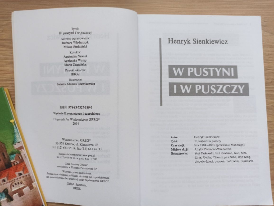 Lektura W pustyni i w puszczy Sienkiewicza