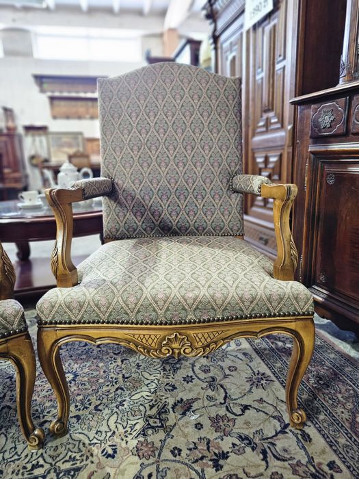 Fotel Ludwik 2 szt kwiaty #676 Antyki Stylowy Węgrów