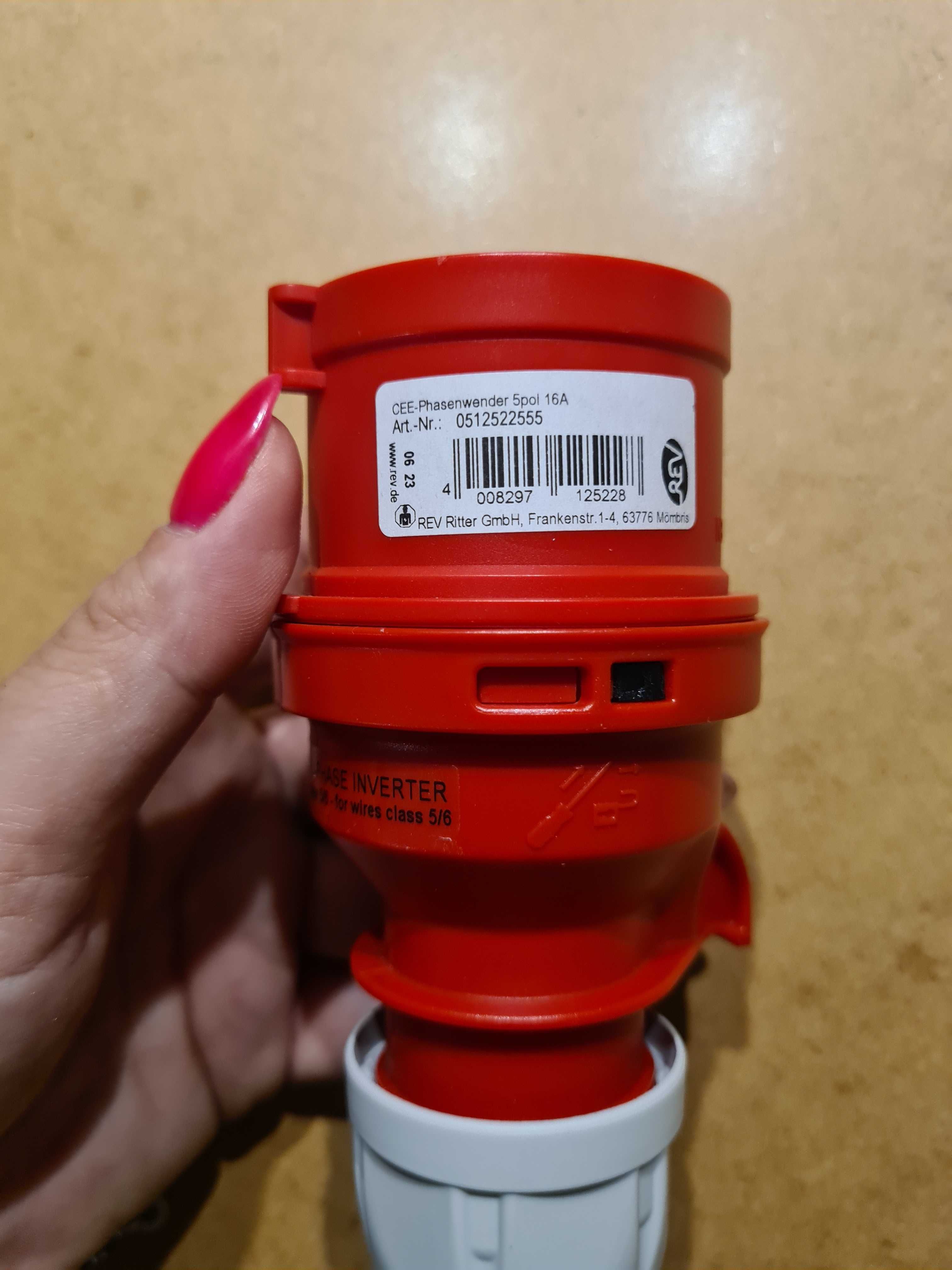 Wtyk siłowy falownik fazy CEE, 400 V, 16 A, 5-biegunowy,