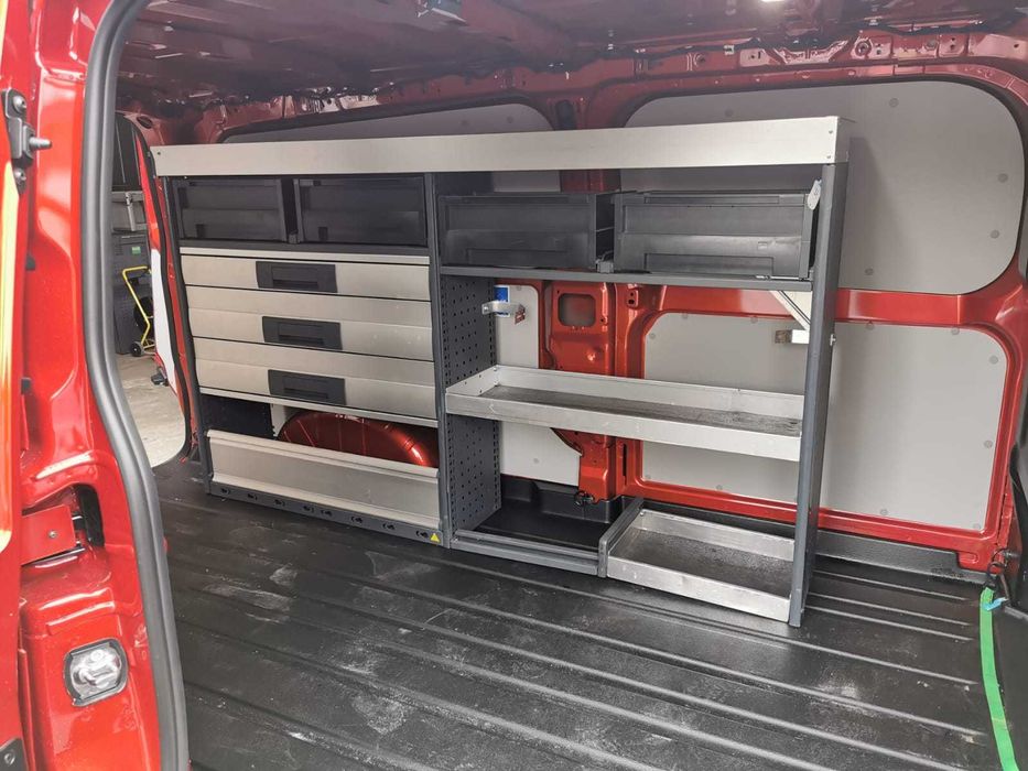 Regały szafki półki do busa zabudowa serwisowa warsztatowa ZESTAW BOTT