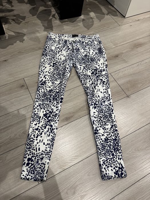 Premium spodnie rage age m biala w cetki granatowe