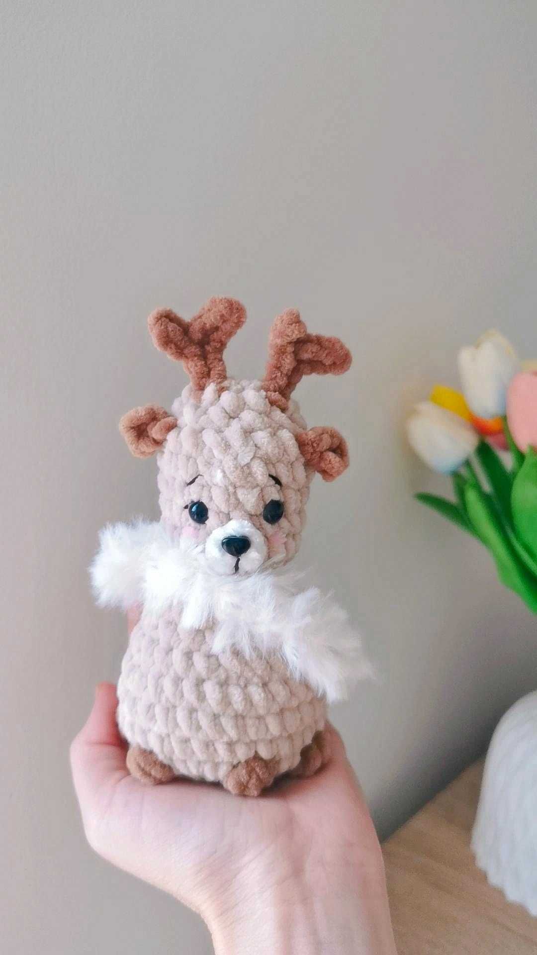 Reniferek na szydełku handmade, dekoracja świąteczna