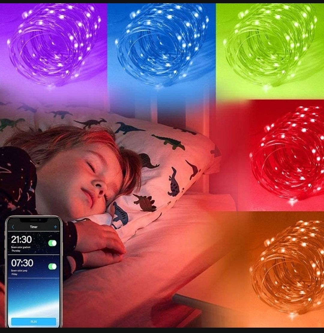 Lampki choinkowe RGB sterowane Bluetooth 10 m