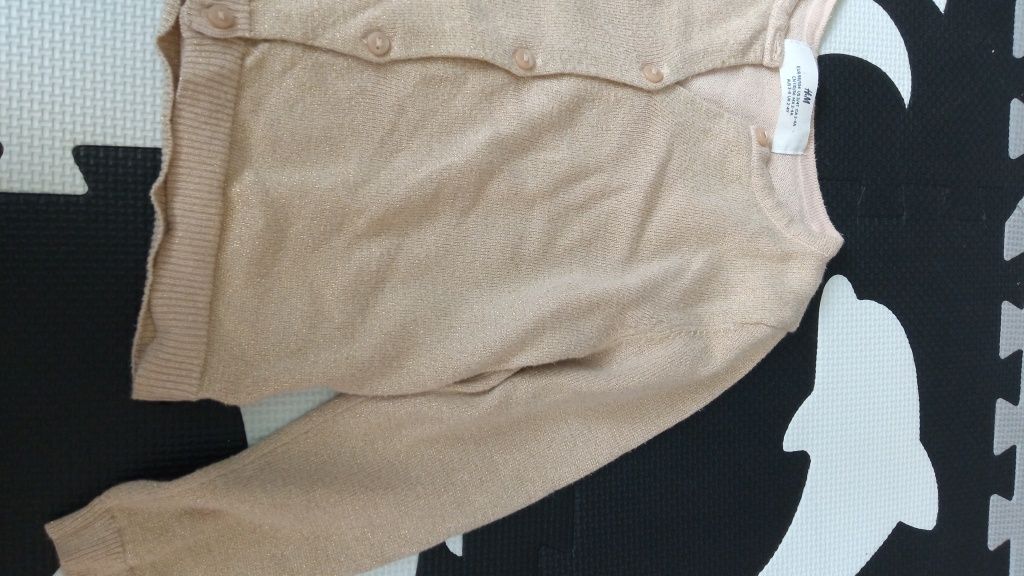 Złoty sweterek z błyszczącą nitką H&m rozmiar 98/104