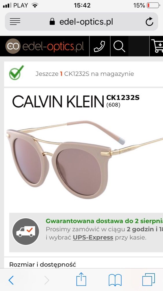 Sprzedam orginalne okulary calvin klein