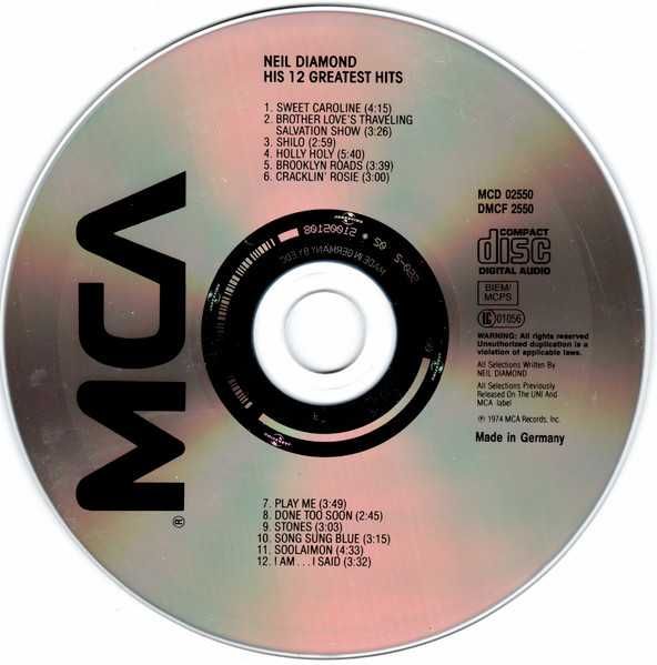 Neil Diamond His 12 Greatest Hits