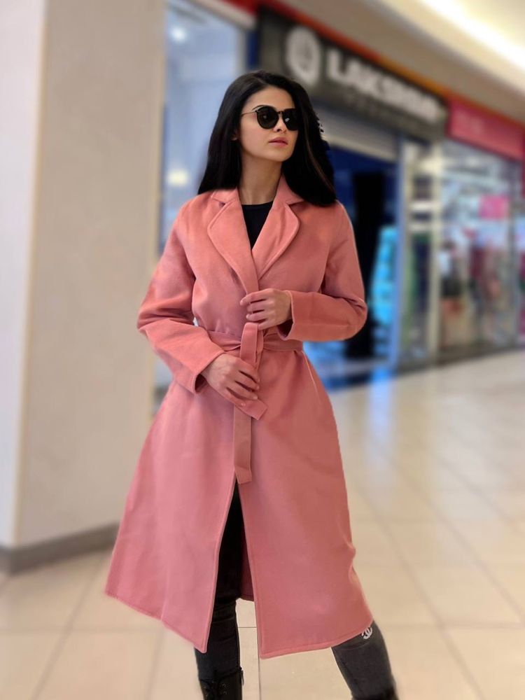 Женское розовое пальто, кардиган