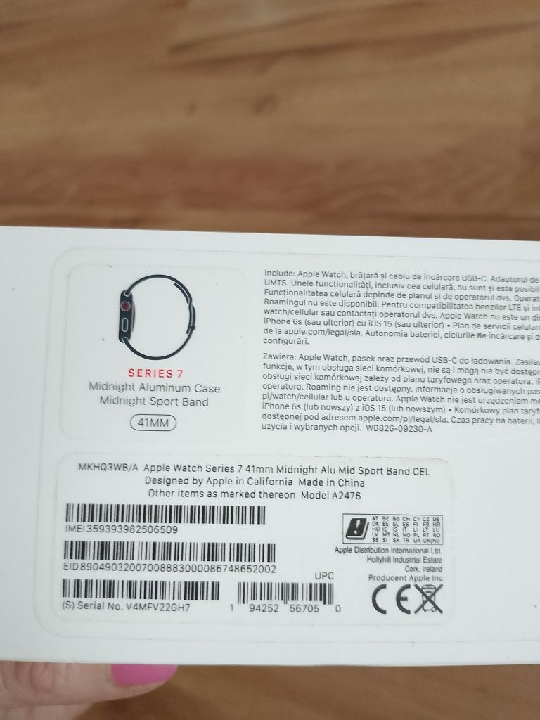 Applewatch series 7 cellular 41 mm. Stan bdb