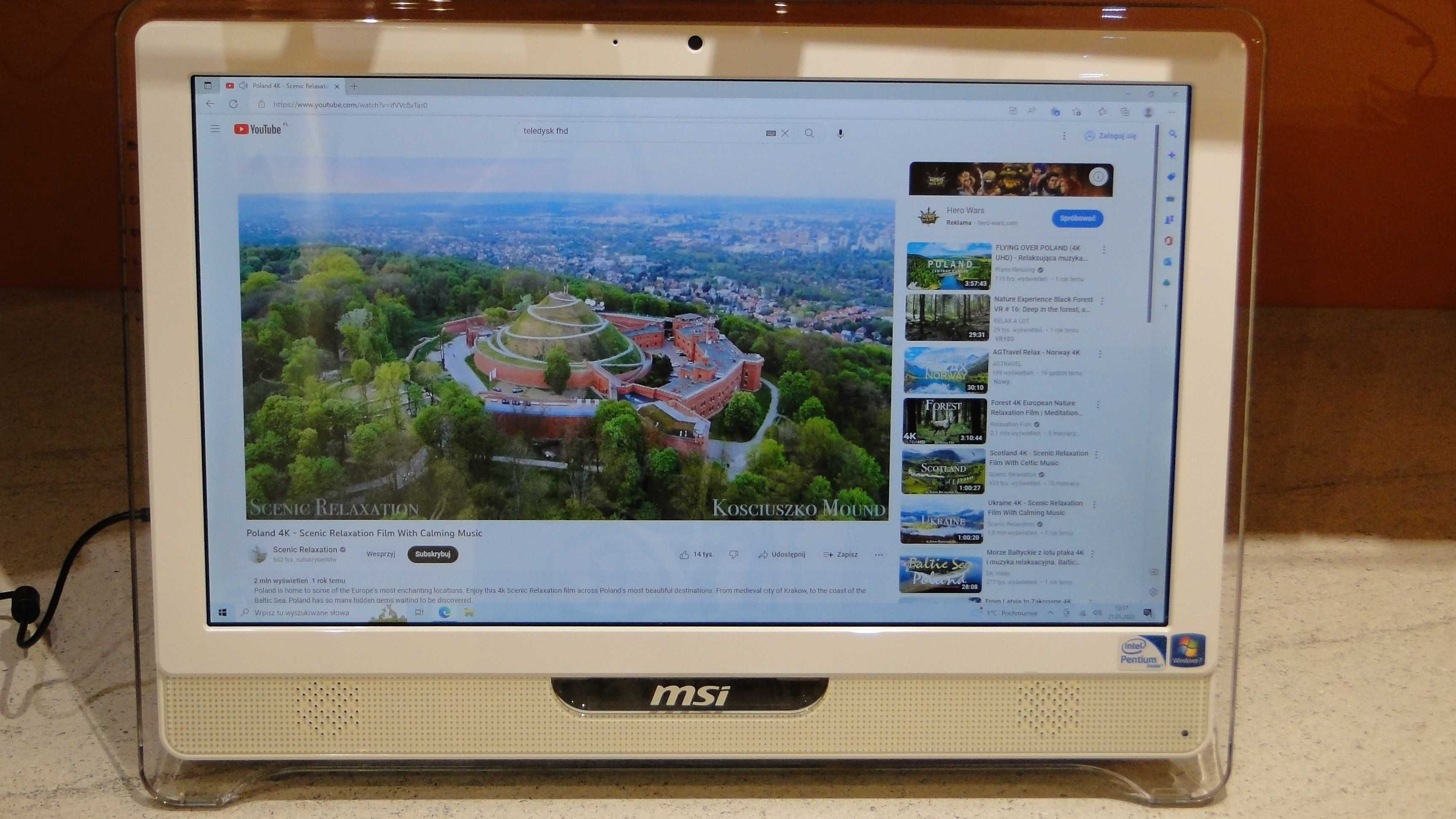 MSI AIO 22" Dotyk\I5-2400\8GB RAM\256GB SSD \ Windows 10H #01