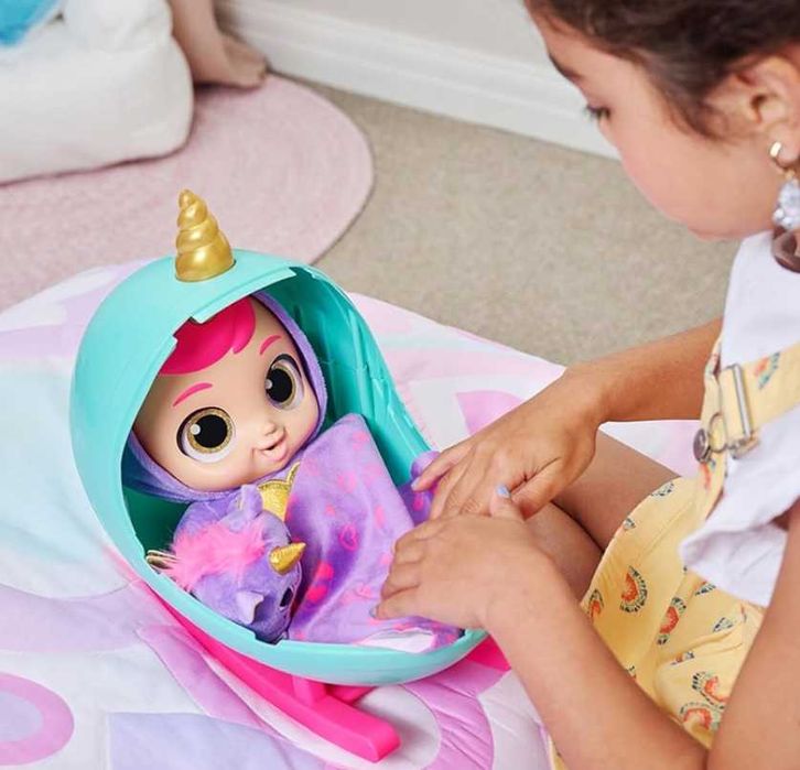 ZURU BABYCORNS duży pluszowy bobas lalka w kołysce