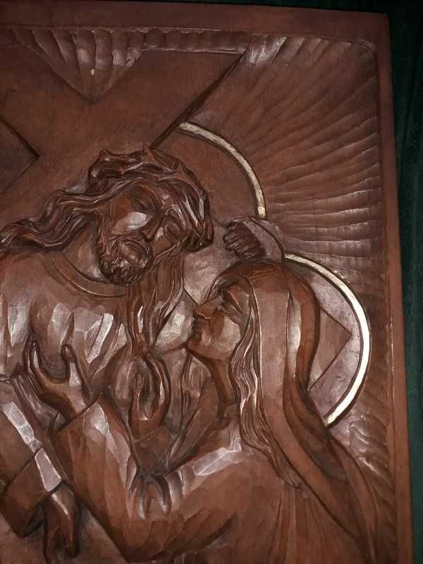 Ars Christiana spotkanie Jezusa z matką płaskorzeźba 42 x 30