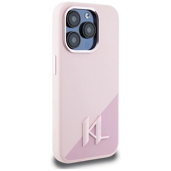 Etui Karl Lagerfeld Silicone Shadow Metal Initial MagSafe do iPhone 15
