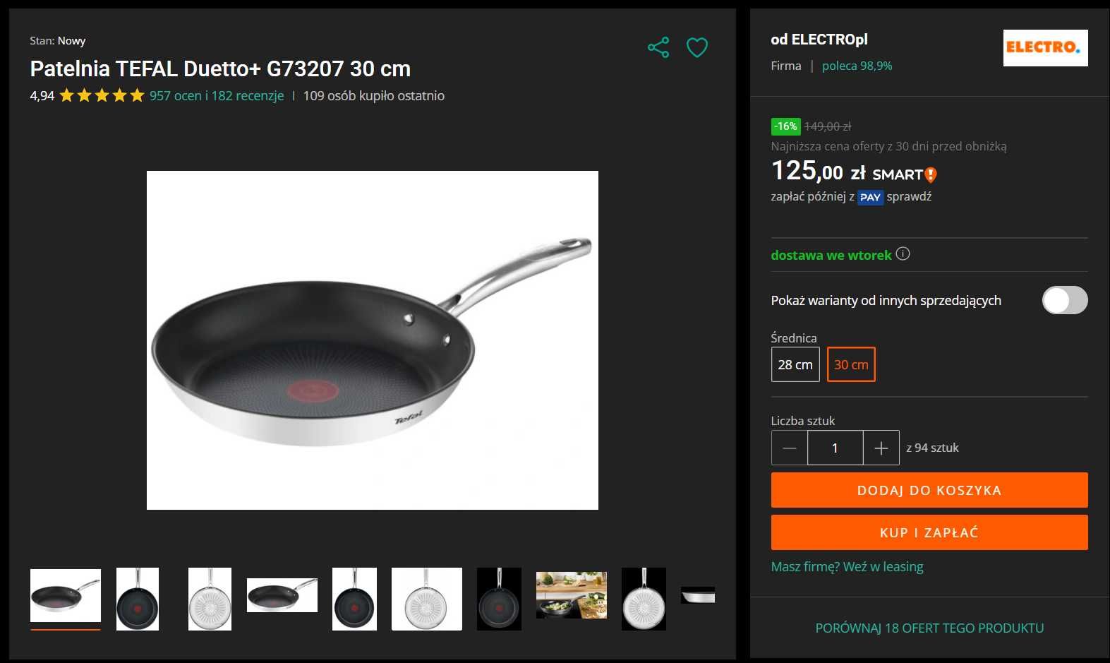 Zestaw teflonowych Patelni IKEA i nie tylko. Rozmiary od 20 do 30 cm