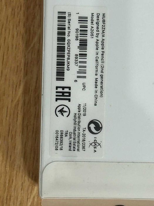 Стилус Apple Pencil 2 генерації Model A2051,