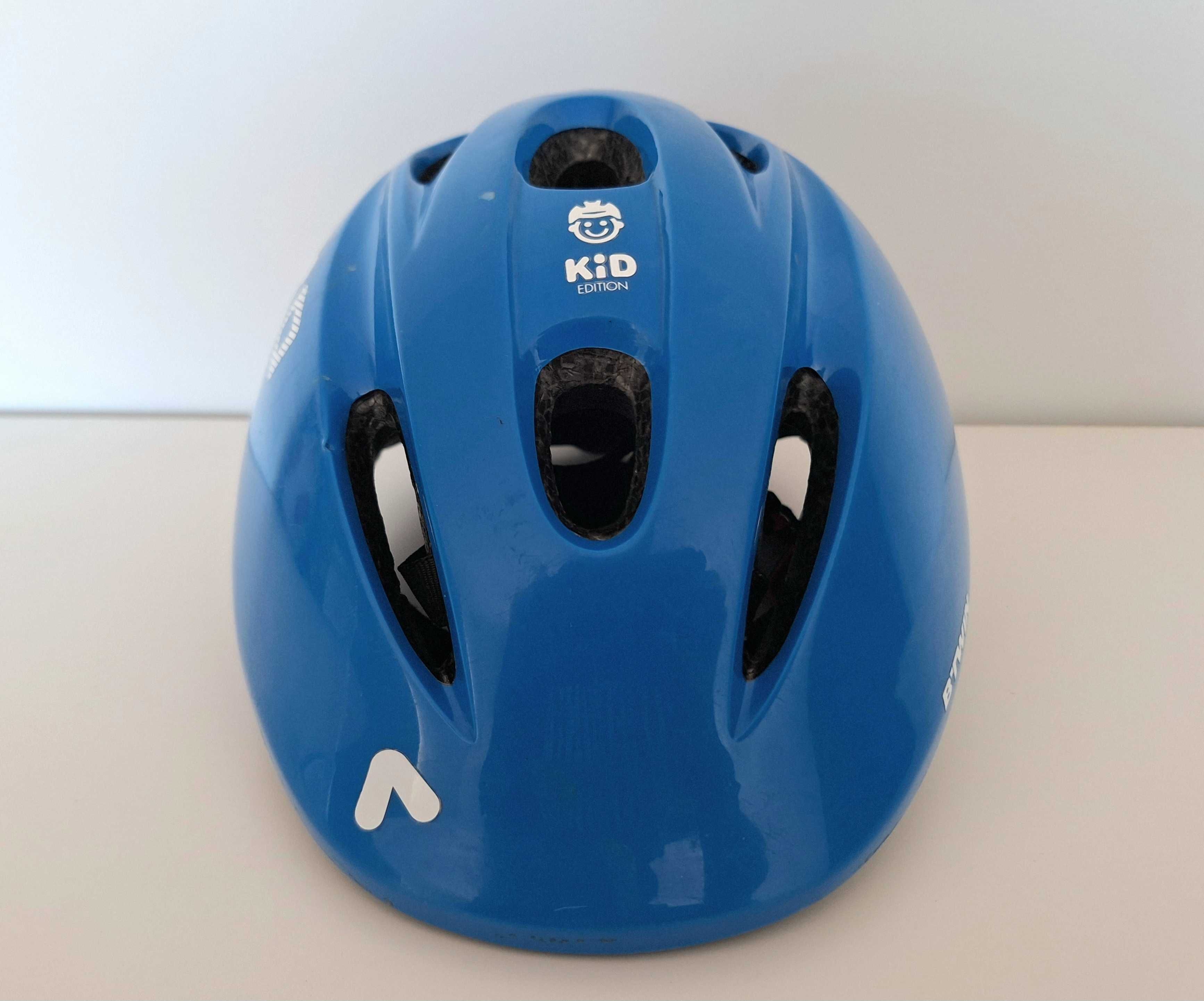 PIĘKNY LEKKI Kask BTWIN kh 300 blue kid rozmiar M / 52-56 młodzieżowy