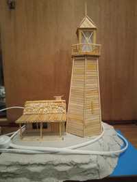 Поделка в школу, действующая деревянная модель маяка, дом, поробка