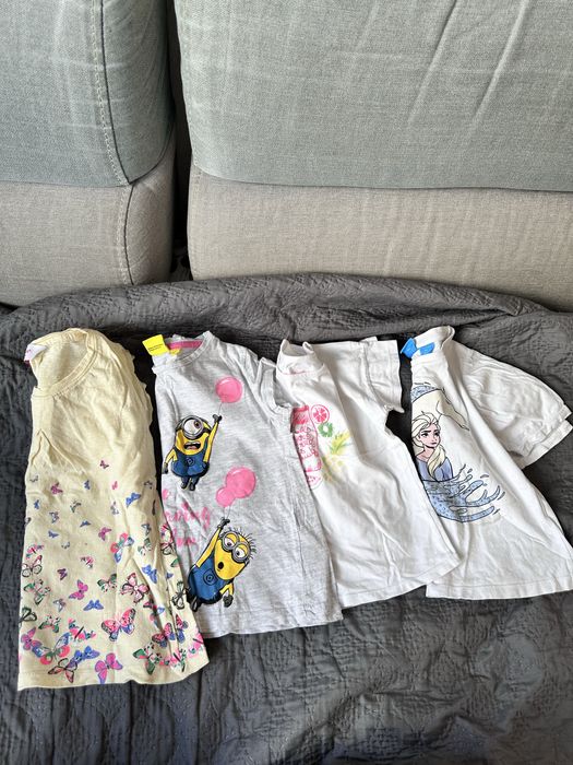 4 koszulki krótki rękaw r.104