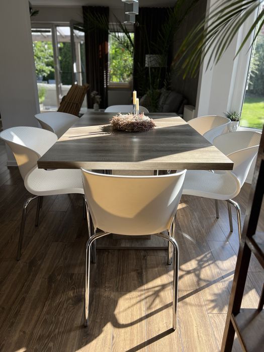 Krzesła białe mid century plastikowe 6szt