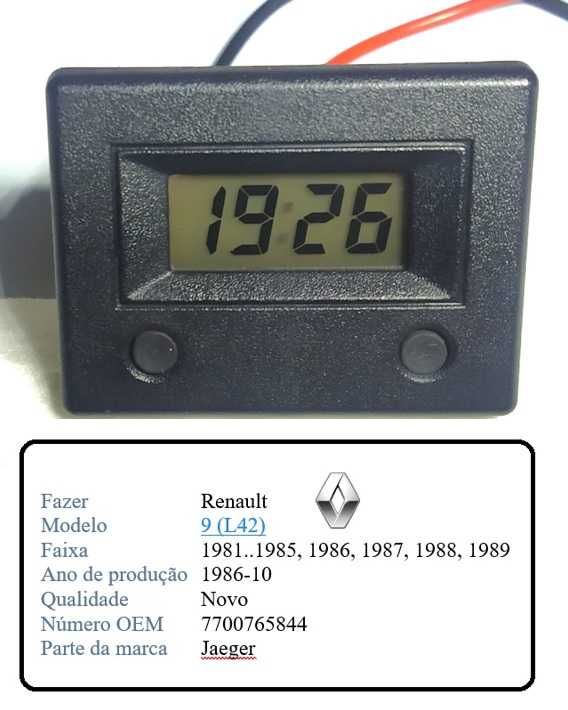 Renault Interruptores/Relógio/Diversos