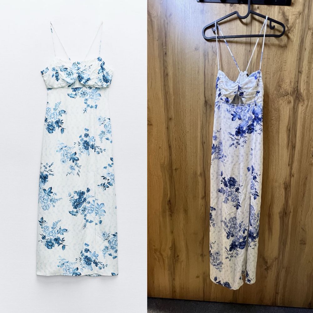 Сукня Zara XS в квітковий принт, сарафан, плаття