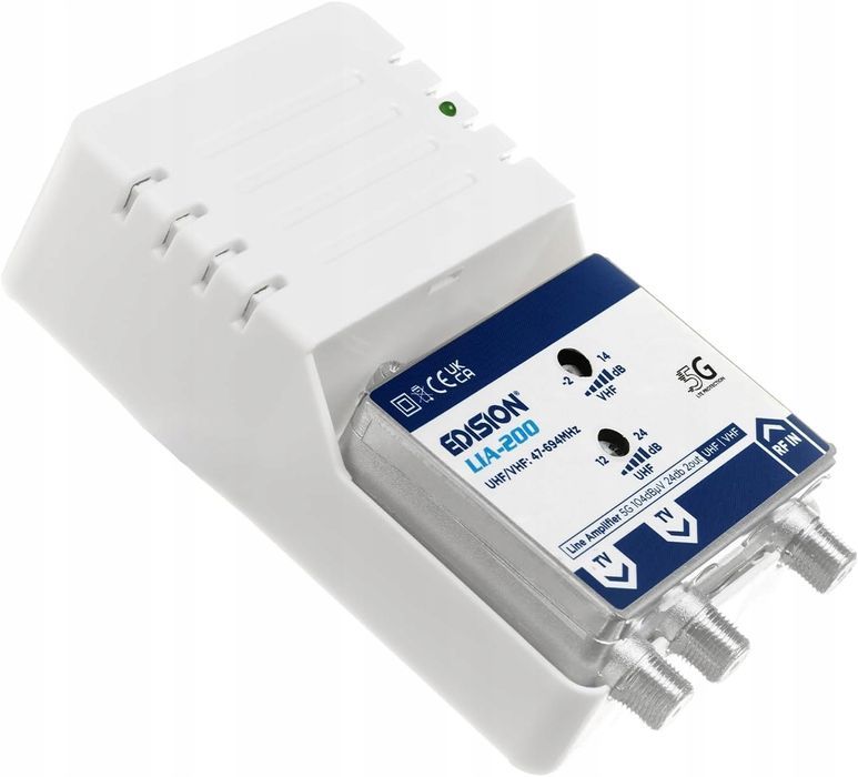 wzmacniacz antenowy edison lia-200 dvb-t/t2 filtr 5g lte 12-24db