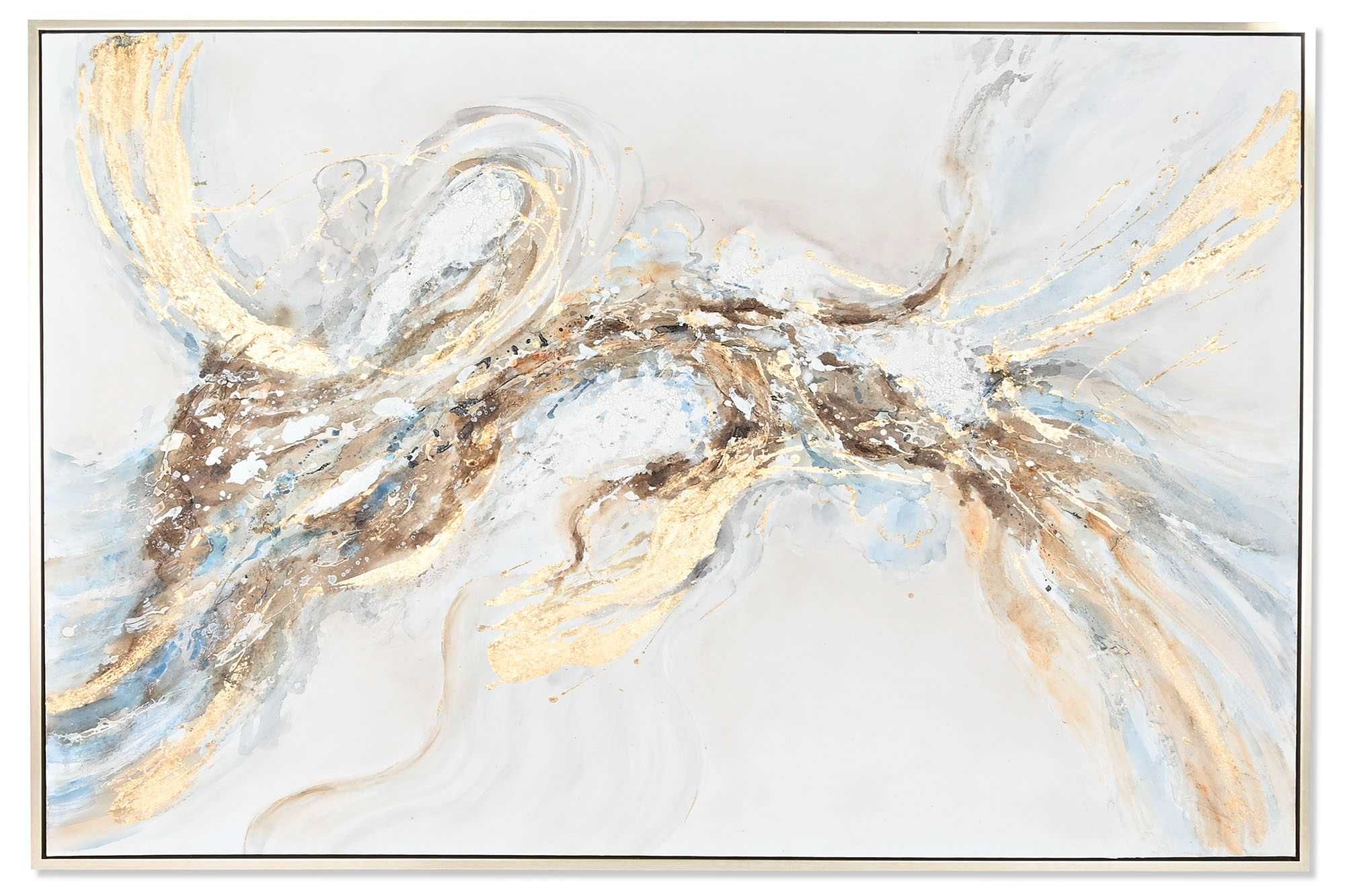 Quadro Pintado Dourado e Branco grande dimensão 187x126cm By Arcoazul