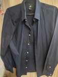 Koszula granatowa H&M L slim fit easy iron