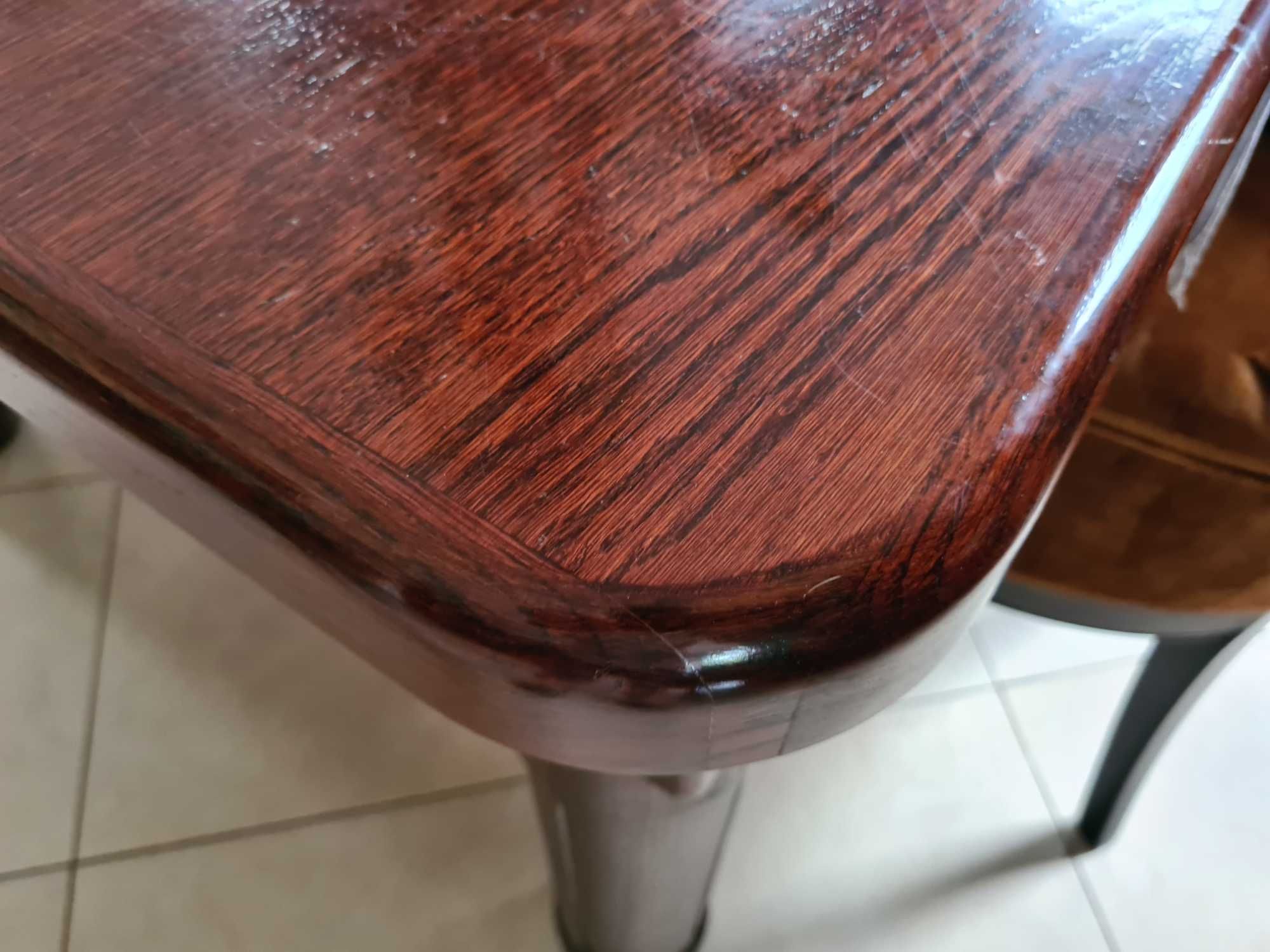 Stół do jadalni rozkładany kwadratowy 120x120 cm, drewniany, dębowy
