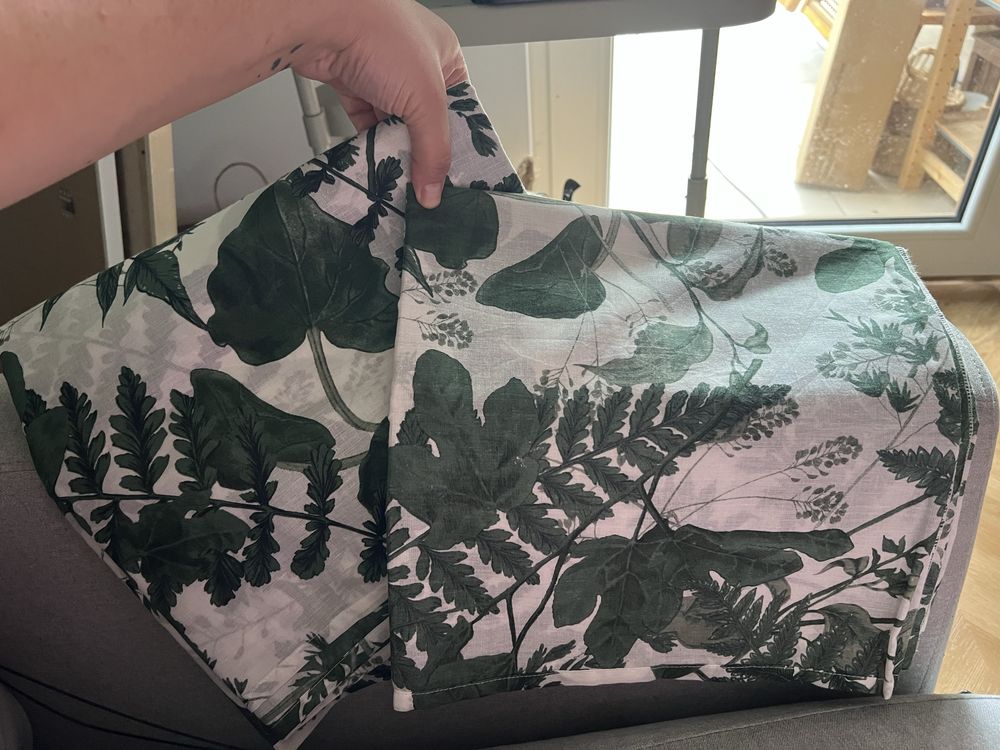 Zasłony 2 sztuki H&M paprocie 120x250 bawełna nowe