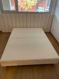 Conjunto Cama + Cabeceira Beje [Vendo Separado]