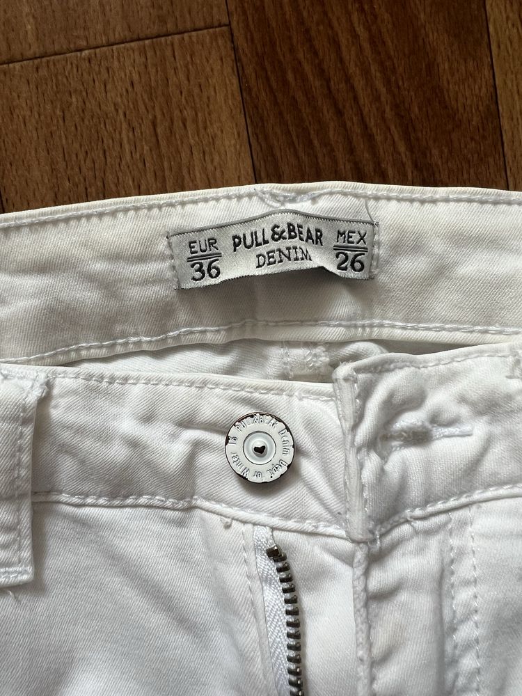 Штани pull&bear, колір білий