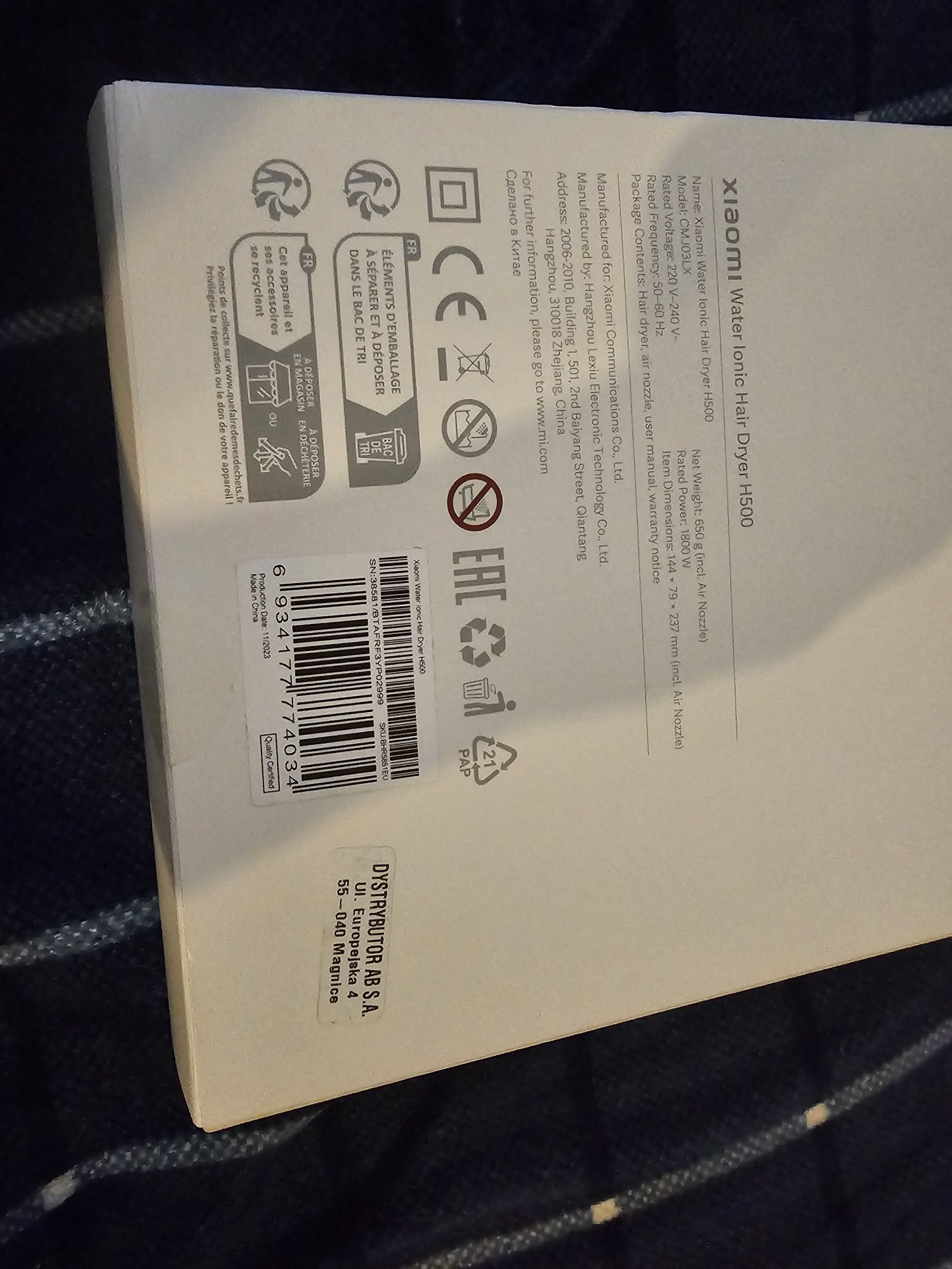 Suszarka xiaomi Water Ionic Dryer H500