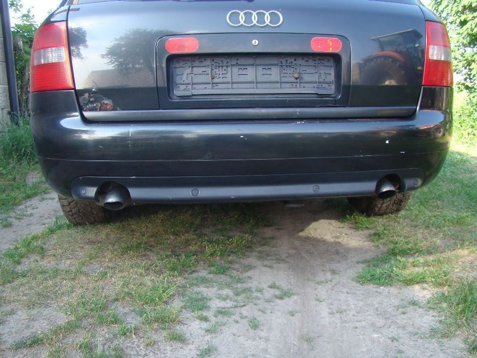 ZDERZAK TYŁ TYLNY PDC CZUJNIK WIĄZKA DWA WYDECHY AUDI A6 C5 EUROPA LZ9W