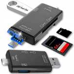 Wielofunkcyjny czytnik kart 6w1 SD MICRO SD TF USB USB C MICRO USB