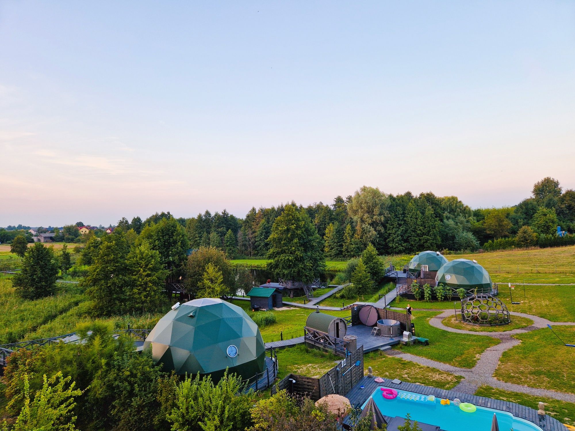 Glamping nas stawem, camping, nocleg, basen, natura