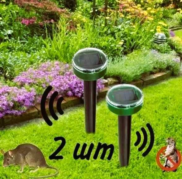 Ультразвуковий відлякувач від гризунів, кротів  2 шт.