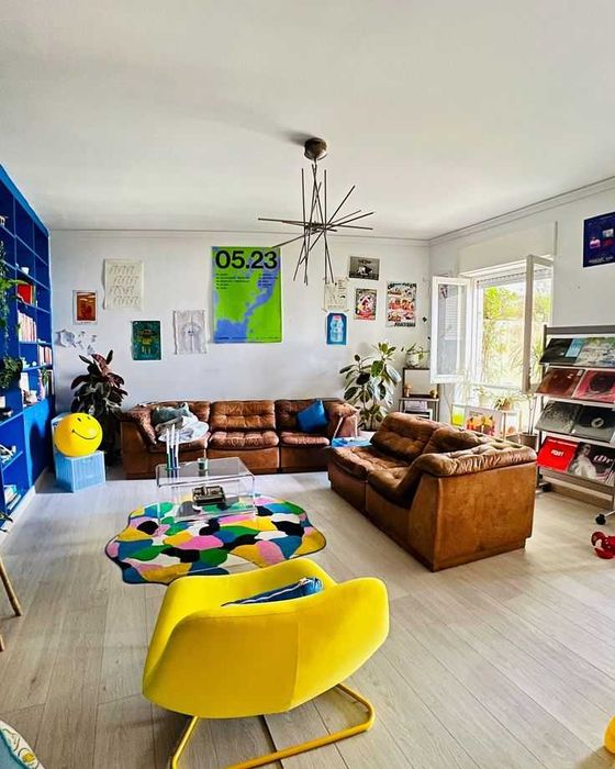 Candeeiro de teto italiano vintage dos anos 90 - Aço escovado