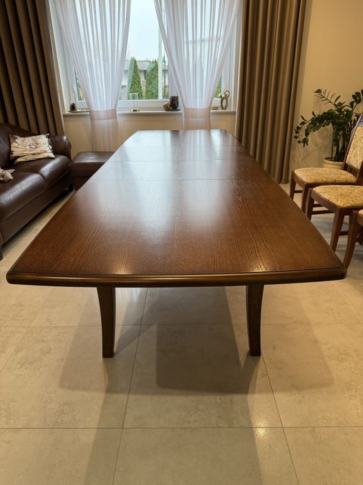 Komplet Stół Drewniany Rozkładany  + 6 krzeseł + komoda RTV