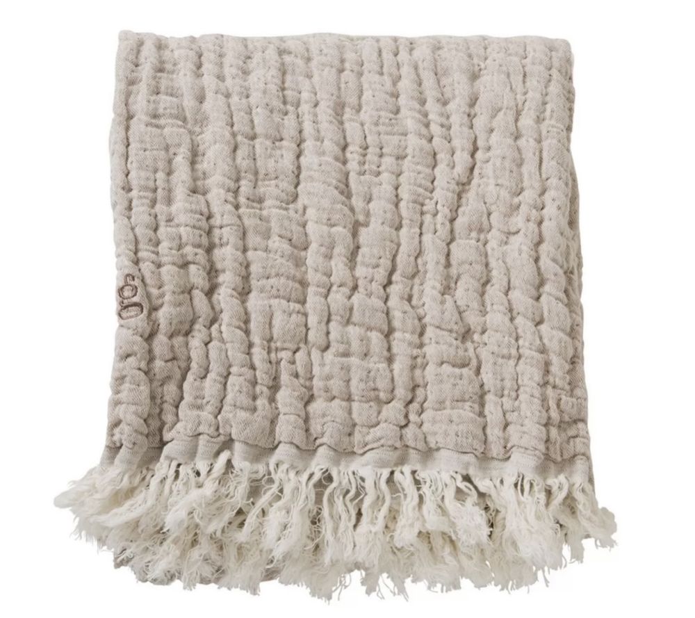 Garbo & Friends Kocyk lniany MELLOW TAWNY BLANKET/ THROW