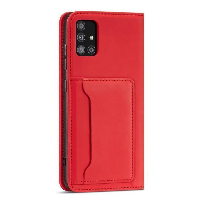 Etui Magnet Card Case do Samsung Galaxy A12 5G - Czerwony