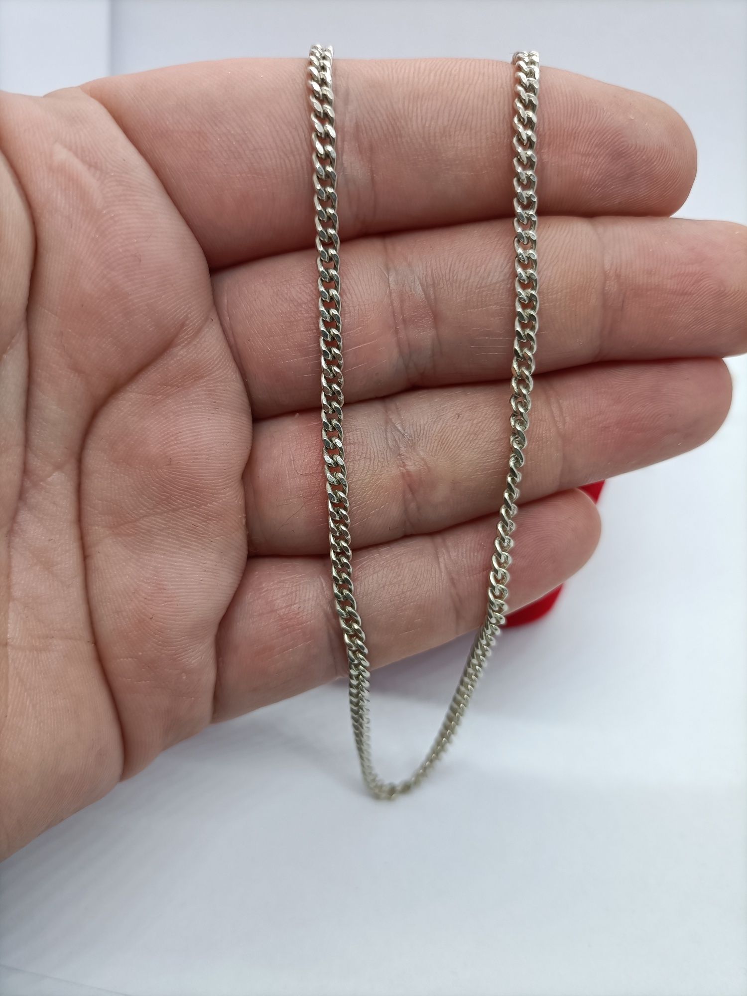 Klasyczny łańcuszek ze srebra splot pancerka, srebro 935