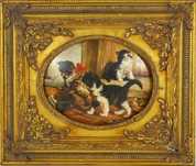 Quadro antigo com gatos