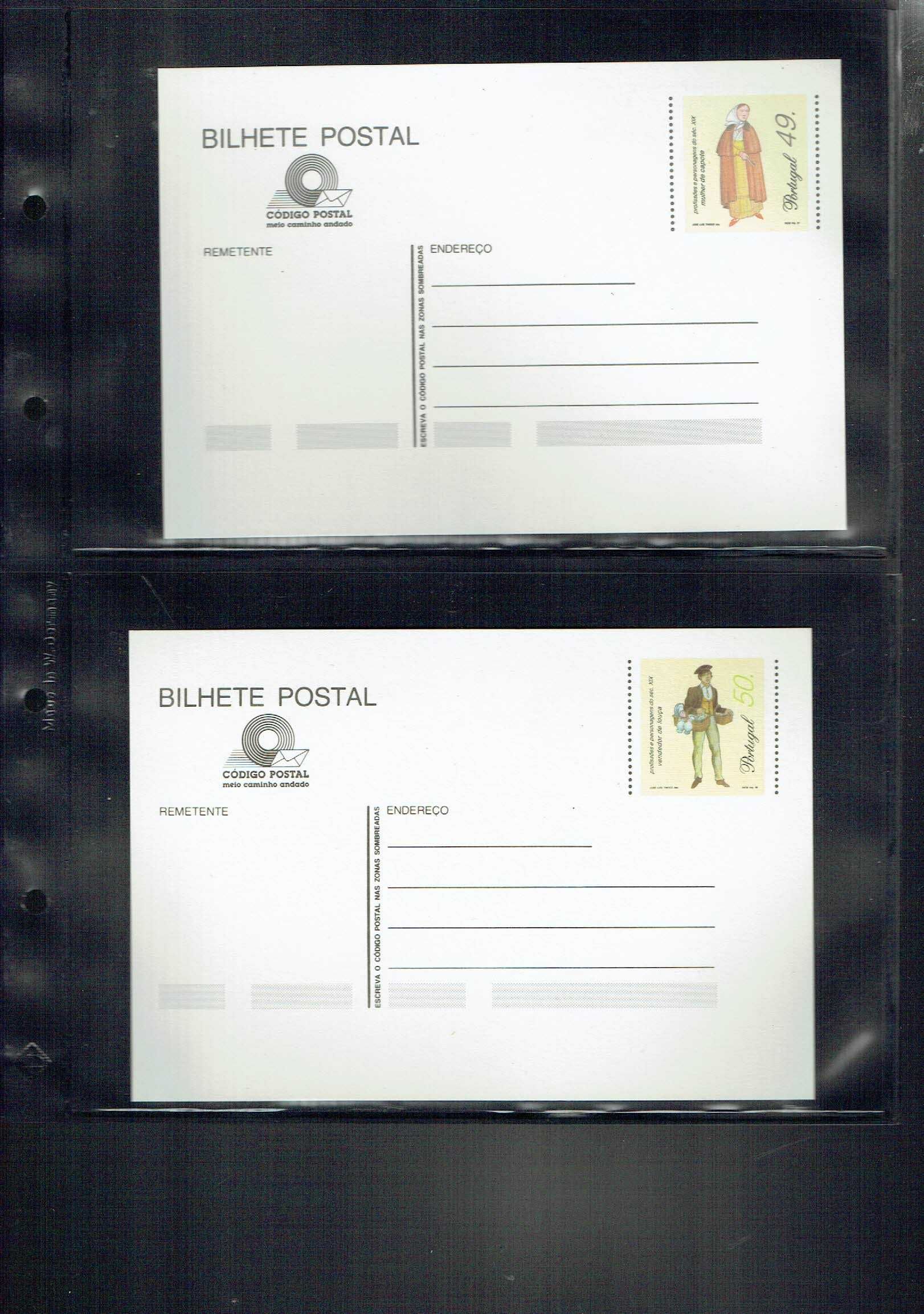 Filatelia - 50 Inteiros Postais Base diferentes (1974 a 2009)