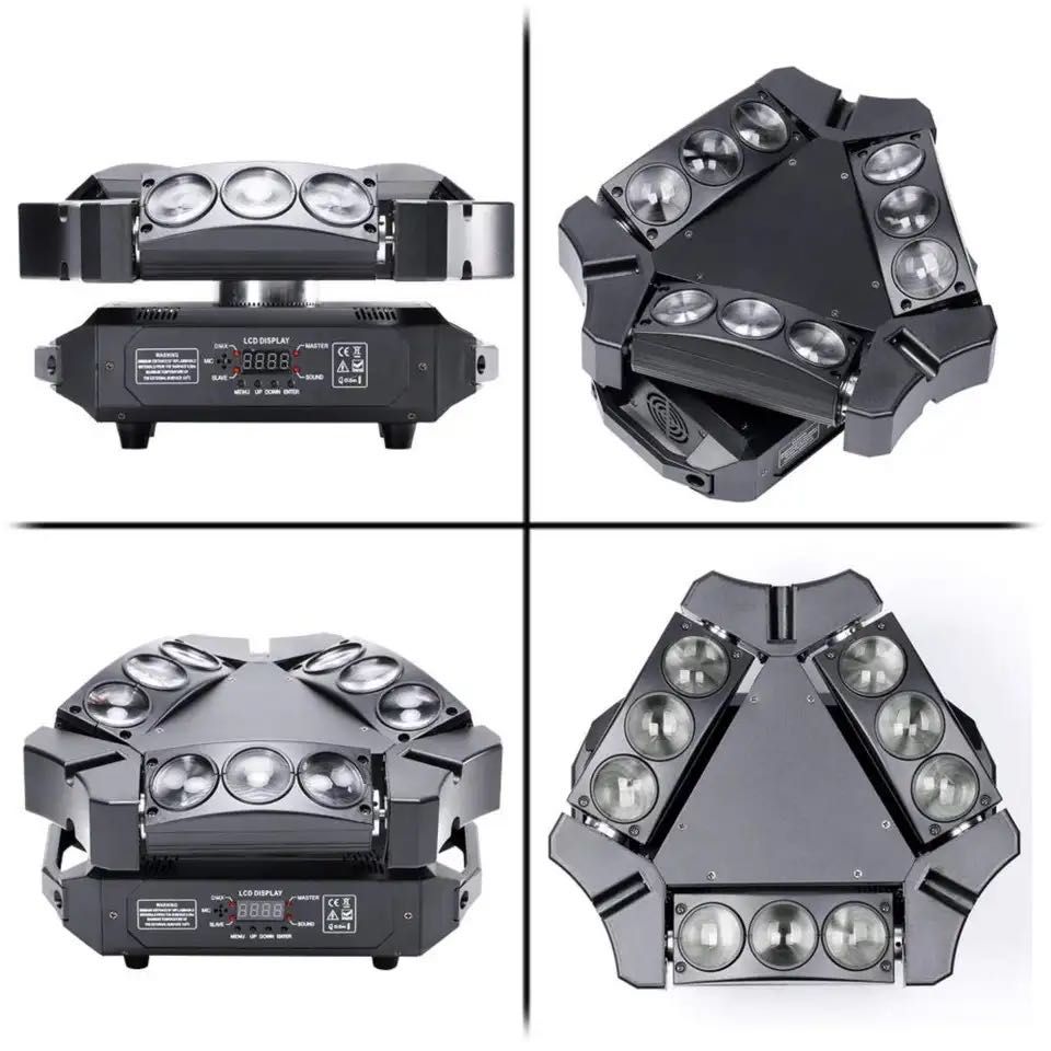 Robo Moving Head DMX tipo Aranha / Spider 9 Leds