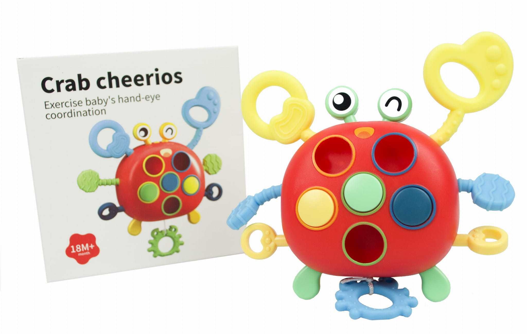 LT445 NOWY KRAB SENSORYCZNA zabawka gryzak dla dzieci popit grzechotka