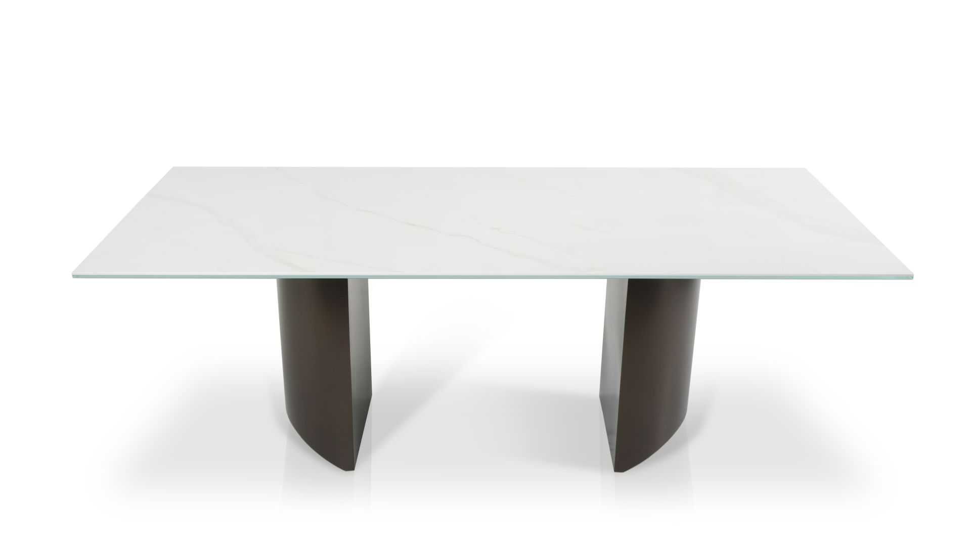 Stół COSIMA blat ze spieku kwarcowego, podstawa brąz 280 cm x 120 cm